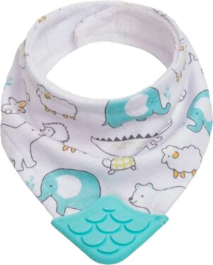 Babero con mordedor Animales azul Buba - 15284