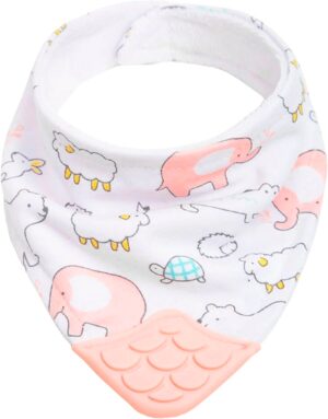 Babero con mordedor Animales rosa Buba - 15285