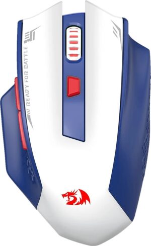 Mouse Gaming Redragon Woki M994WBR (Inámbrico) - Blanco/Azul