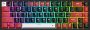 Teclado Redragon K631RGB-PRO-BRW Castor Pro inalambrico - Negro/Rojo (Ingles)