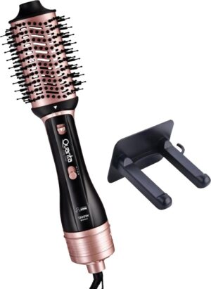 Peine y Secador Quanta 2 en 1 QTES6001 Bivolt - Negro/Rosa