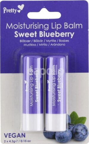 Bálsamo Labial Pretty Moisturising Sweet Blueberry 43g - 2 Unidades