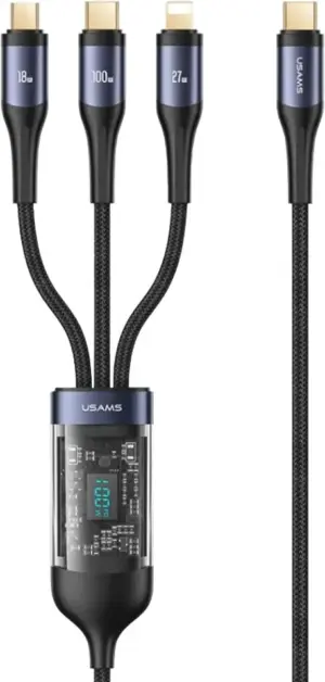 Cable Usams U83 3 en 1 PD 100W US-SJ600 (1.2 metros)