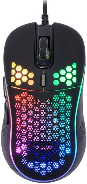 Mouse Gaming Alámbrico Sate King Fight RGB A-GM08 Black