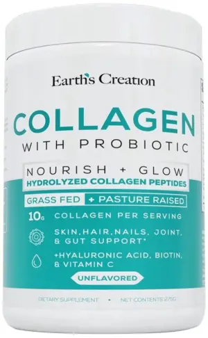 Earth's Creation Collagen With Probiotic Nourish + Glow Unflavored - 275mL