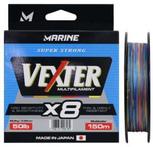 Tanza Multifilamento Marine Sports Vexter X8 Multicolor 0.35mm 50lb 150m
