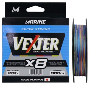 Tanza Multifilamento Marine Sports Vexter X8 Multicolor 0.19mm 20lb 300m