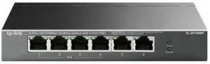 Hub Switch TP-Link TL-SG1005LP de 6 puertos a 10/100 Mbps con PoE+ de 5 puertos