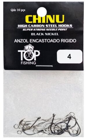 Anzuelo Top Fishing Chinu Encastoado Rigido 04 con 10 pcs