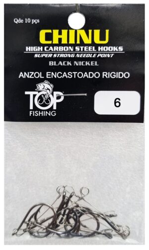 Anzuelo Top Fishing Chinu Encastoado Rigido 06 con 10 pcs