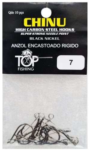Anzuelo Top Fishing Chinu Encastoado Rigido 07 con 10 pcs