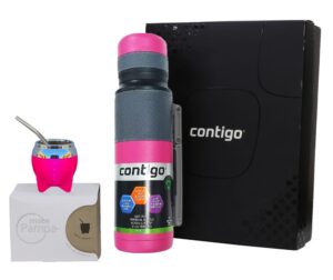 Combo Mate Contigo Termo 1.1L + Guampa + Bombilla - Fucsia