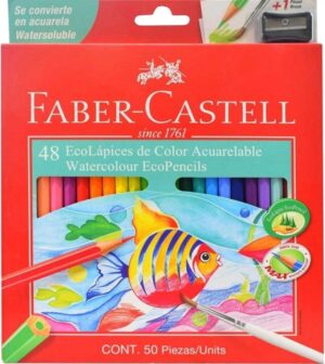 EcoLápices de Color Super Soft Faber Castell - 120248EX (48 Colores) + Sacapuntas + Pincel