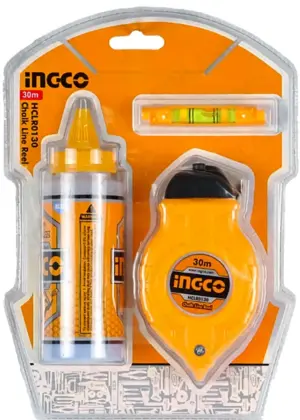 Juego tiralíneas con polvo y nivel - Ingco HCLR0130