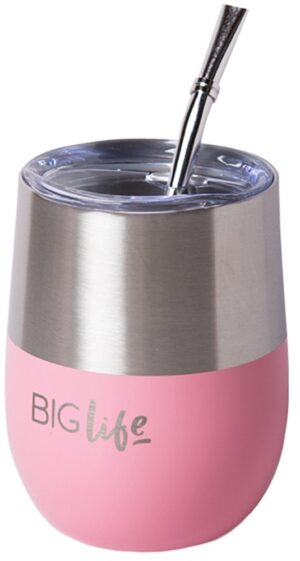 Guampa Térmica Big Life Cup 3 en 1 con Bombilla 350mL - Rosa