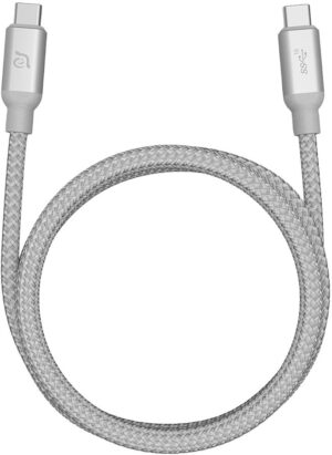 Cable Adam Elements CASA C100+ USB-C a USB-C 3.1 Gen2 100cm - Plata