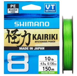 Tanza Multifilamento Shimano Kairiki 10lb 0.130mm 150m - Verde