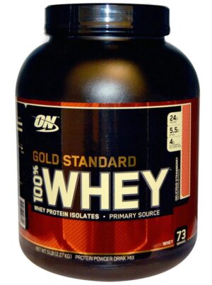 Optimum Nutrition Gold Standard 100% Whey - Delicious Strawberry 73 porciones 5lb(2.27g)