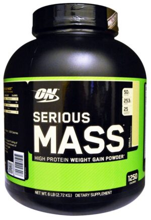 Optimum Nutrition Serious Mass Alta proteína para Ganar Peso- Vainilla 6lb (2,72 kg)