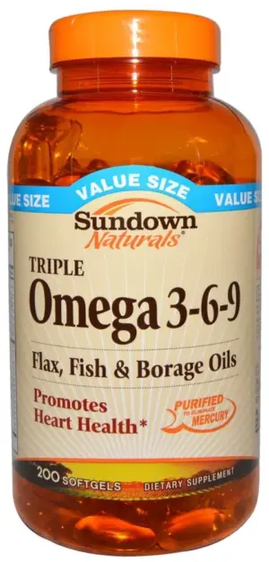 Rexall Sundown Naturals Triple Omega 3-6-9 200 cápsulas