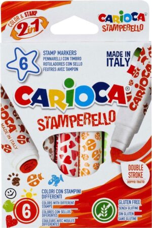 Marcador Carioca Stamperello Color & Stamp 2en1 - 42279 (6 Colores)