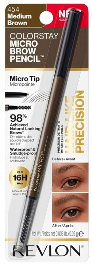 Lápiz de Ceja Revlon Colorstay Micro Brow 454 Medium Brown - 0.09g