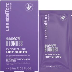 Tratamiento Lee Stafford Bleach Blondes Purple Toning Hot Shots (4 x 15mL)