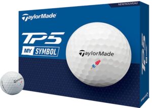 Pelota de Golf TaylorMade TP5 My Symbol Rocket Pop - Blanco (12 Unidades)