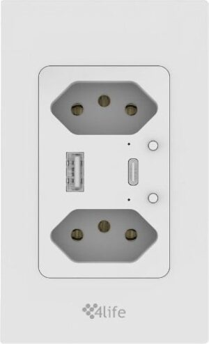 Toma Smart 4Life FLS2BRZ Wall Dual Socket Blanco