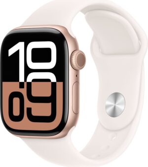 Apple Watch S10 (GPS) Caja Aluminio Rose Gold 42mm Pulsera M/L Sport Light Blush MWWJ3LW