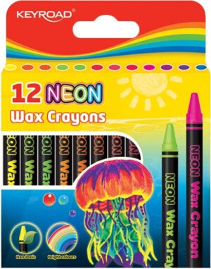 Crayones de Cera de Colores Neón Keyroad - KR972833 (12 Pzs)