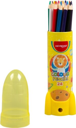 Lápices de Colores Triangular + Sacapunta Keyroad - KR972229 (24 Pzs)