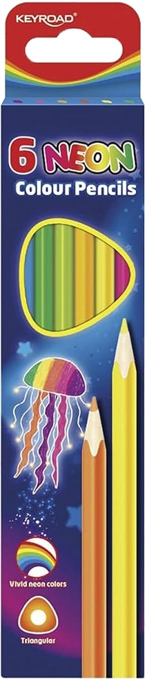 Lápices de Colores Neon Triangular Keyroad - KR971754 (6 Pzs)