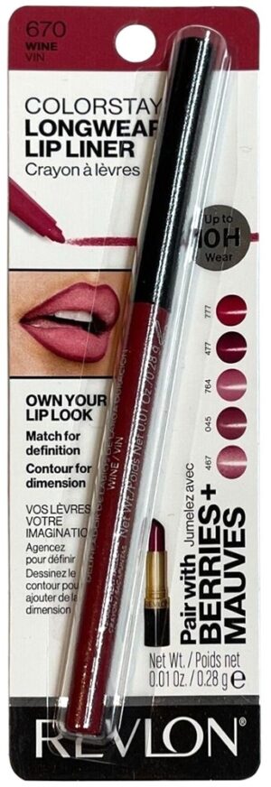 Lapis delineador Revlon ColorStay Longwear Lip Liner 670 Wine Vin - 0.28g