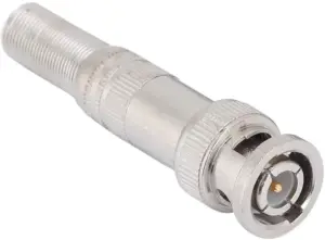 Conector BNC coaxial macho con resorte y tornillo