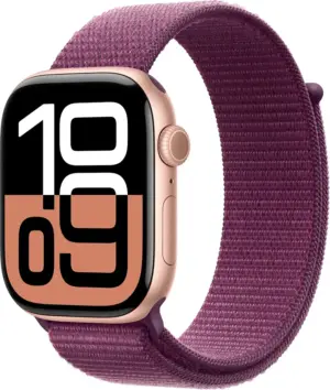 Apple Watch S10 (GPS) Caja Aluminio Rose Gold 46mm Pulsera Sport Loop Plum MWWV3LW