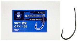 Anzuelo Top Fishing Maruseigo Black Nickel 22 con 100 pcs