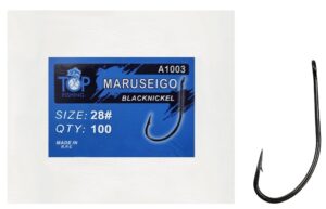 Anzuelo Top Fishing Maruseigo Black Nickel 28 con 100 pcs