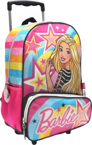 Mochila Escolar con Ruedas Barbie - 71603 (Rosa)