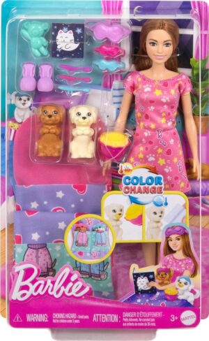 Muñeca Barbie Pijama con Perritos Mattel - HXN01