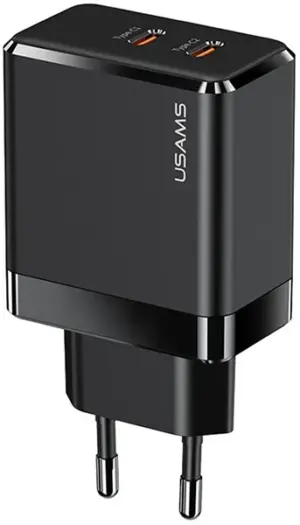 Cargador de Pared Usams 40W Dual Type-C Ports GaN Fast Charger US-CC172 - Negro