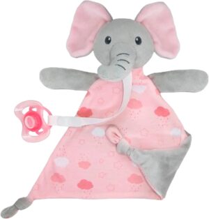 Manta de elefante con prendedor para chupete Buba - 14559 (Rosa)