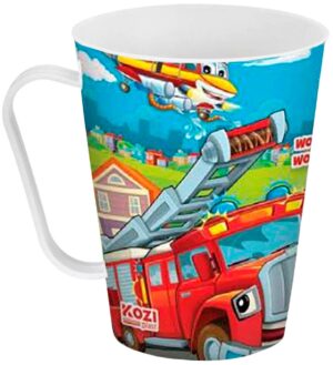 Taza Plástica Kozi Plast Bombero 1446B - 430ml