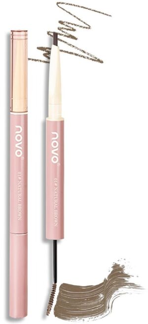 Lápiz de Cejas Novo Smooth Hold Double 01 Natural Brown - 0.152g