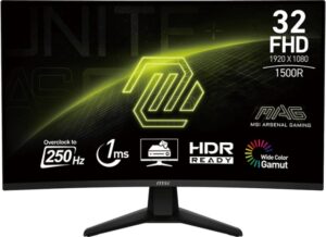 Monitor MSI 32" MAG 32C6X Full HD Curvo 1ms/250Hz DP/HDMI Negro