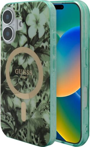 Funda Guess para iPhone 16 GUHMP16SHJFCWA - Flowers Green