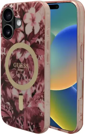 Funda Guess para iPhone 16 GUHMP16SHJFCWP - Flowers Pink
