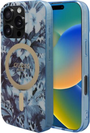 Funda Guess para iPhone 16 Pro GUHMP16LHJFCWB - Flowers Blue