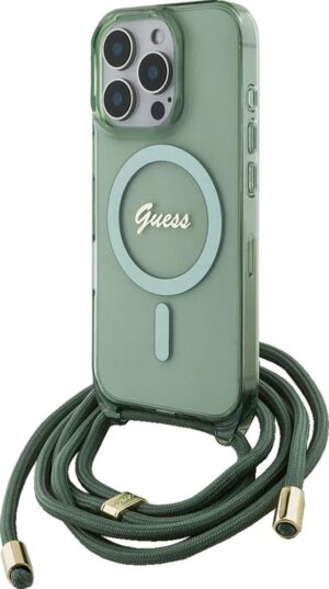 Funda con cordón Guess para iPhone 16 Pro Max GUHMP16XHCTSGNSN - Green