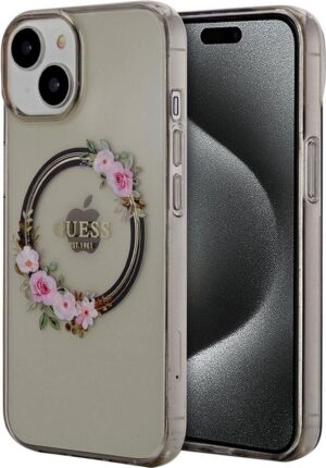 Funda Guess para iPhone 14 GUHMP14SHFWFCK Flowers wreath black